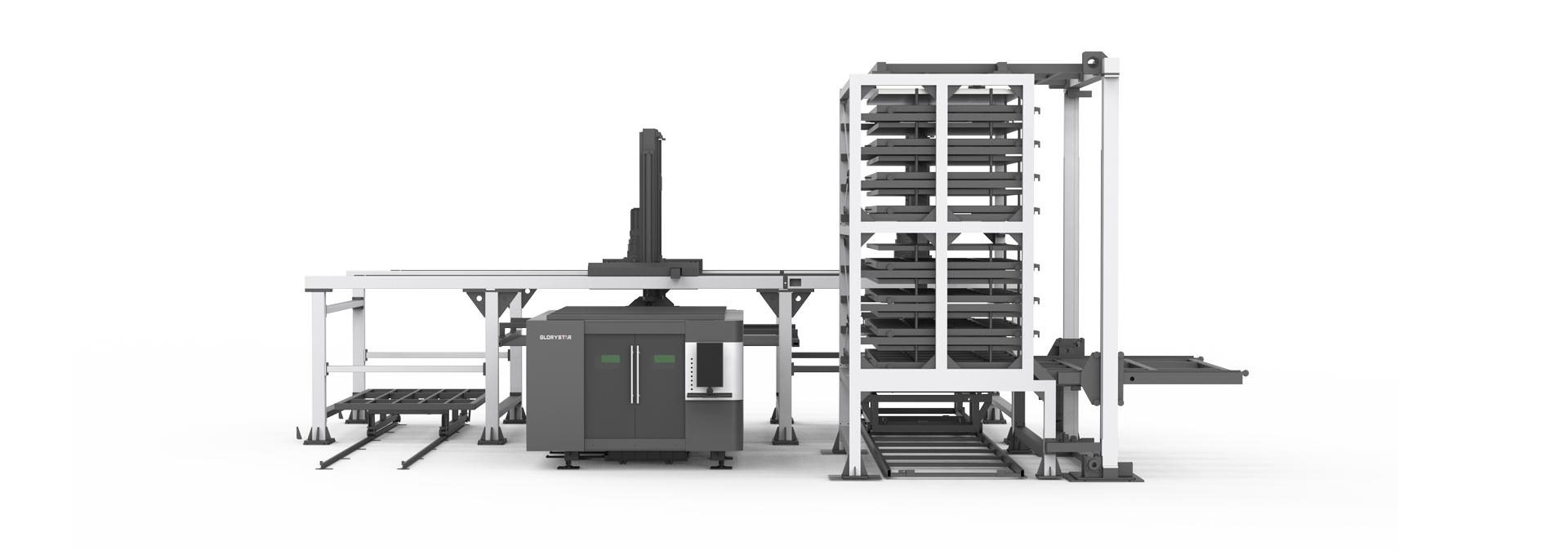 力星激光板材自動上下料庫系統-無人化、全自動加工生產