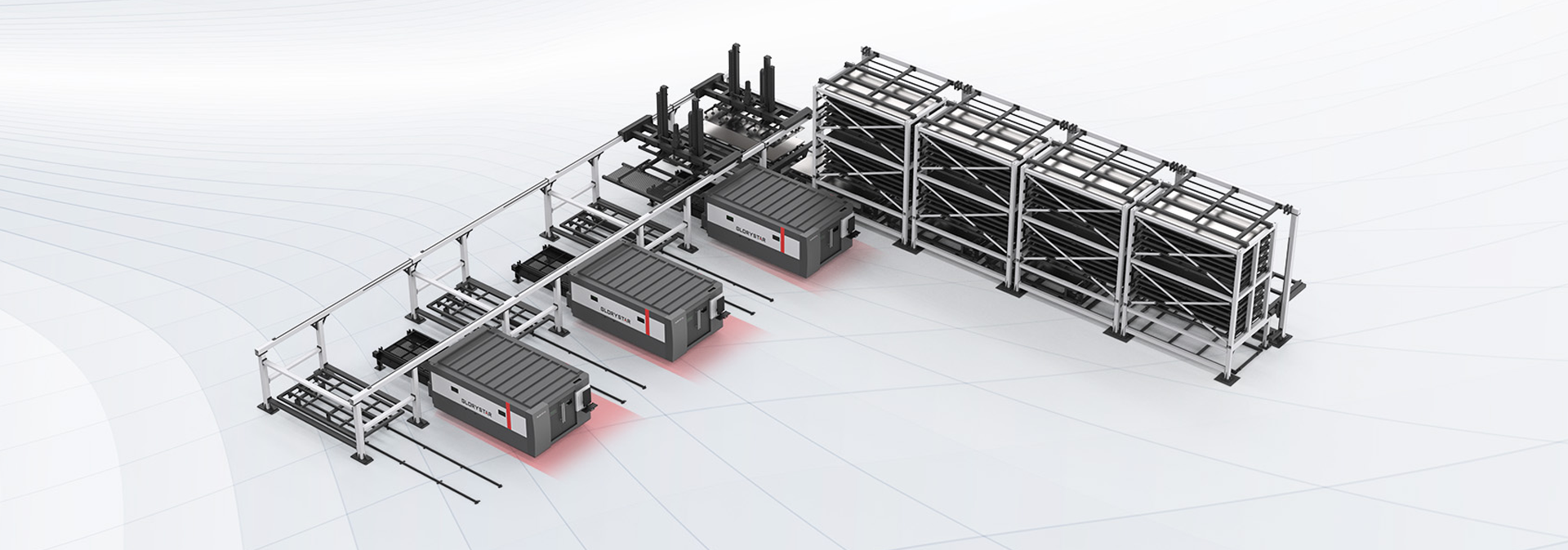 力星激光板材自動上下料庫系統-模塊化擴展，支持一對多作業
